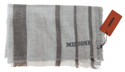 Shop Missoni Multicolor Wool Stripe Fringe Scarf Men's Unisex