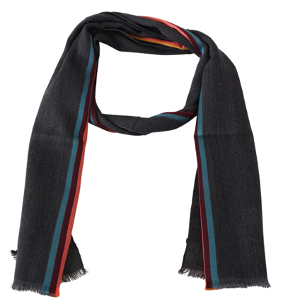 Shop Missoni Elegant Wool-silk Blend Striped Men's Scarf In Multicolor