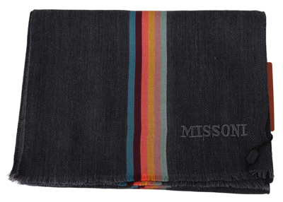 Shop Missoni Elegant Wool-silk Blend Striped Men's Scarf In Multicolor