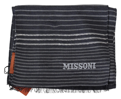 Shop Missoni Multicolor Striped Wool Unisex Neck Wrap Men's Shawl