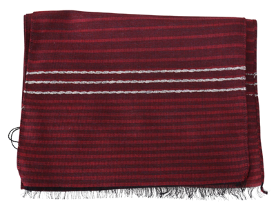 Shop Missoni Red  Wool Striped Unisex Neck Wrap Shawl Fringes Men's Scarf