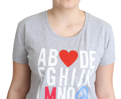 Shop Moschino Gray Cotton Alphabet Letter Print Women's T-shirt
