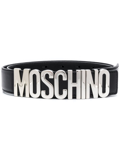 Shop Moschino Men's Black Leather Belt