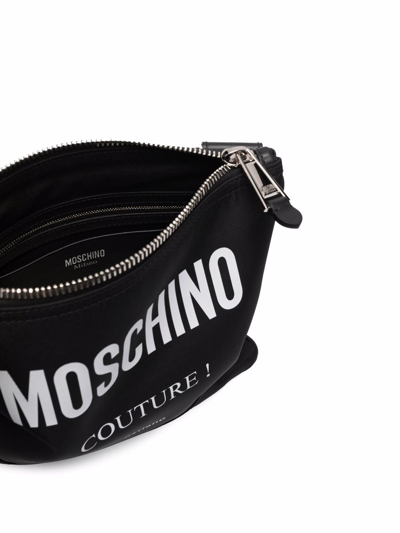Shop Moschino Men's Black Fabric Messenger Bag