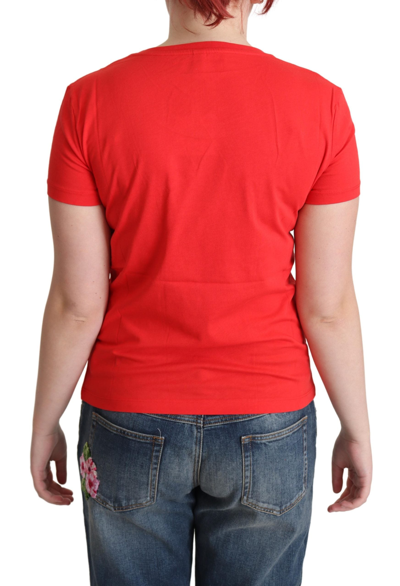 Moschino Red Cotton Come Play 4 Us Print Tops Blouse T-shirt In Red