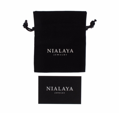 Shop Nialaya Black Crystal 925 Silver Bangle Women's Bracelet