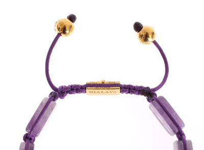 Shop Nialaya Cz Amethyst 18k Gold 925 Women's Bracelet In Purple