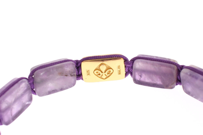 Shop Nialaya Cz Amethyst 18k Gold 925 Women's Bracelet In Purple