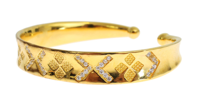 Shop Nialaya Elegant Gold Plated Silver Cz Women's Bracelet
