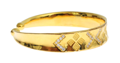 Shop Nialaya Elegant Gold Plated Silver Cz Women's Bracelet