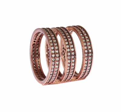 Shop Nialaya Gold 925 Silver Clear Cz Pink Women's Ring
