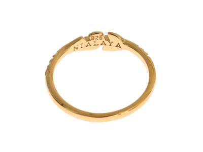 Shop Nialaya Elegant Gold Plated Sterling Silver Cz Women's Ring