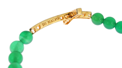 Shop Nialaya Elegant Green Jade Bead & Gold Plated Women's Bracelet