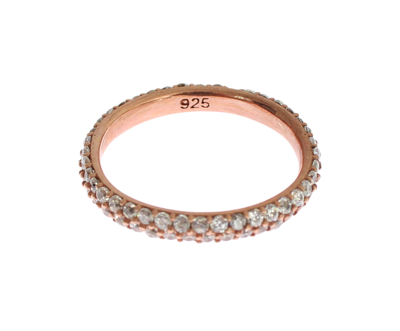 Shop Nialaya Pink Gold 925 Silver Clear Cz Women's Ring