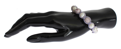 Shop Nialaya Purple Cz Pearl 925 Silver Women's Bracelet