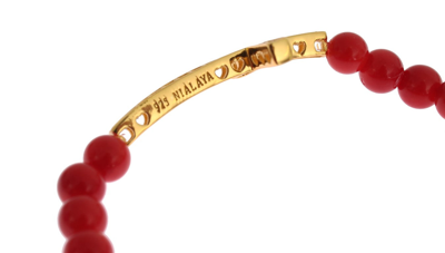 Shop Nialaya Elegant Gold And Red Coral Beaded Women's Bracelet