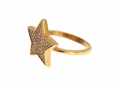 Shop Nialaya Elegant Gold-plated Sterling Silver Ring With Cz Women's Crystals