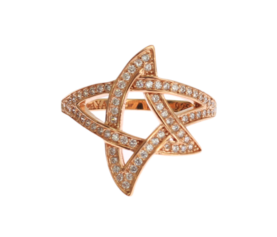 Shop Nialaya Pink Gold Plated Silver Cz Crystal Women's Ring