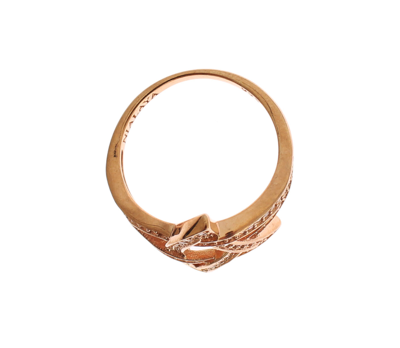 Shop Nialaya Pink Gold Plated Silver Cz Crystal Women's Ring