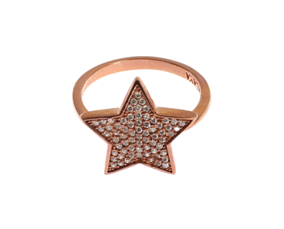 Shop Nialaya Dazzling Pink Gold Plated Sterling Silver Cz Women's Ring