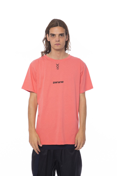 Shop Nicolo Tonetto Pink Cotton Men's T-shirt