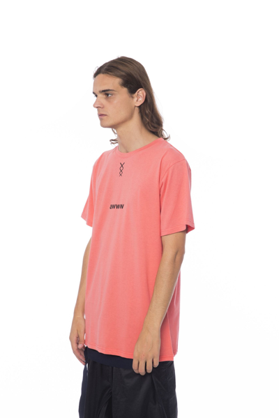 Shop Nicolo Tonetto Pink Cotton Men's T-shirt