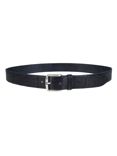 Shop Orciani Men's Blue Leather Belt