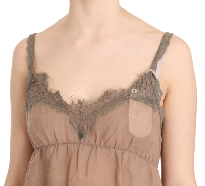 Shop Pink Memories Brown Lace Spaghetti Strap Plunging Top Women's Blouse