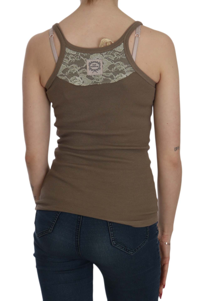 Shop Pink Memories Chic Spaghetti Strap Cotton Top - Earthy Women's Elegance In Brown