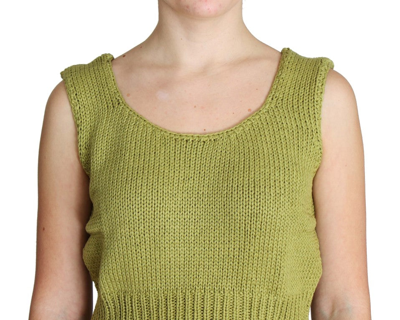 Shop Pink Memories Elegant Green Knit Sleeveless Vest Women's Sweater