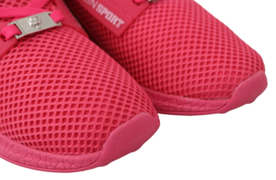 Shop Plein Sport Fuxia Beetroot Polyester Runner Becky Sneakers Women's Shoes In Pink