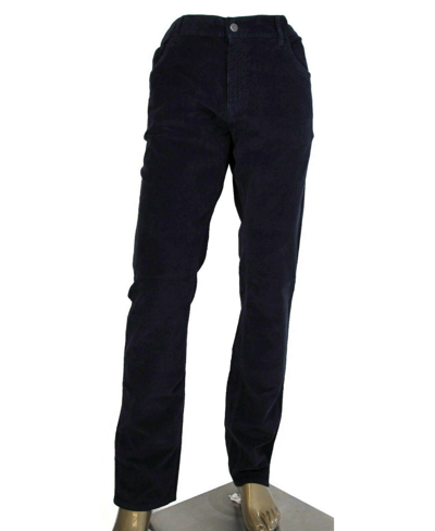 Shop Prada Men's Navy Blue Corduroy Straigth Pants Zipper Closure Gep178 (38 Us)