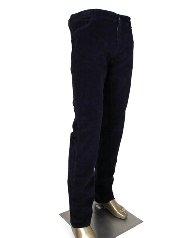 Shop Prada Men's Navy Blue Corduroy Straigth Pants Zipper Closure Gep178 (38 Us)