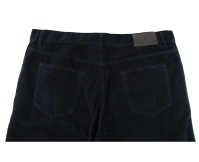 Shop Prada Men's Navy Blue Corduroy Straigth Pants Zipper Closure Gep178 (38 Us)