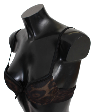 Shop Roberto Cavalli Sultry Leopard Push-up Women's Bra In Black