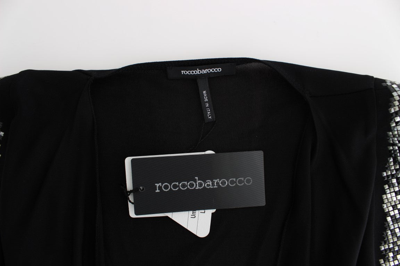 Shop Roccobarocco Elegant Draped Neckline Sleeveless Women's Dress In Black