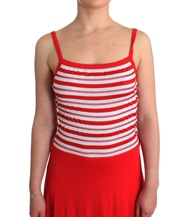 Shop Roccobarocco Red Striped Jersey A-line Women's Dress