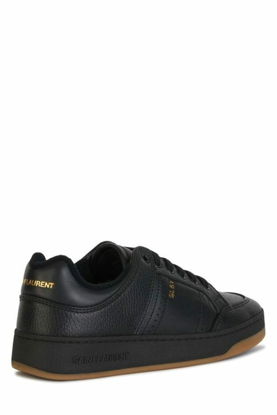 Shop Saint Laurent Black Calf Leather Low Top Men's Sneakers