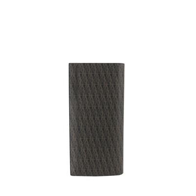 Shop Saint Laurent Men's Black / Brown Supreme Canvas Leather Wallet With Slip Pocket Holder