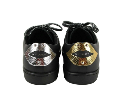 Shop Saint Laurent Men's Black Leather Signature Court Lips Sneaker (41 Eu / 8 Us)