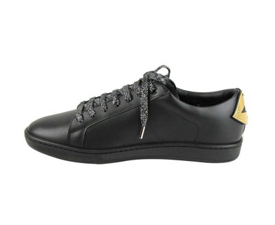 Shop Saint Laurent Men's Black Leather Signature Court Lips Sneaker (41 Eu / 8 Us)