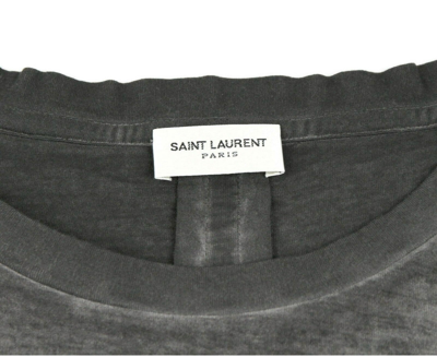 Shop Saint Laurent Men's Grey Dyed Fine Knit Cotton T-shirt In Gray