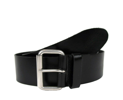 Shop Saint Laurent Unisex Black Leather Natural Style Belt