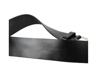 Shop Saint Laurent Unisex Black Leather Natural Style Belt