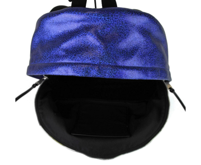 Shop Saint Laurent Unisex Blue Shining Leather Hunting Backpack 435988 4509