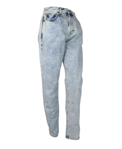 Shop Saint Laurent Women's Blue Cotton Snow Wash Denim Jeans (29 Us)
