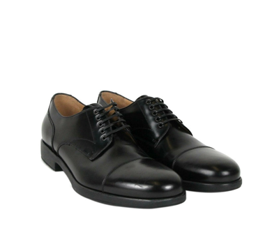 Shop Ferragamo Salvatore  Larry Black Leather Oxford Dress Shoes