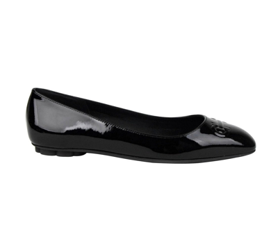 Shop Ferragamo Salvatore  Patent Leather Ballet Flats | Black
