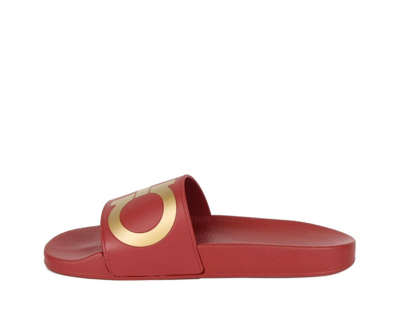 Shop Ferragamo Salvatore  Men's Groove Red Rubber Sandal