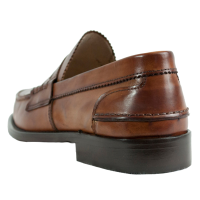 Saxone Of Scotland Natural Calf Leather Mens Loafers Shoes | ModeSens